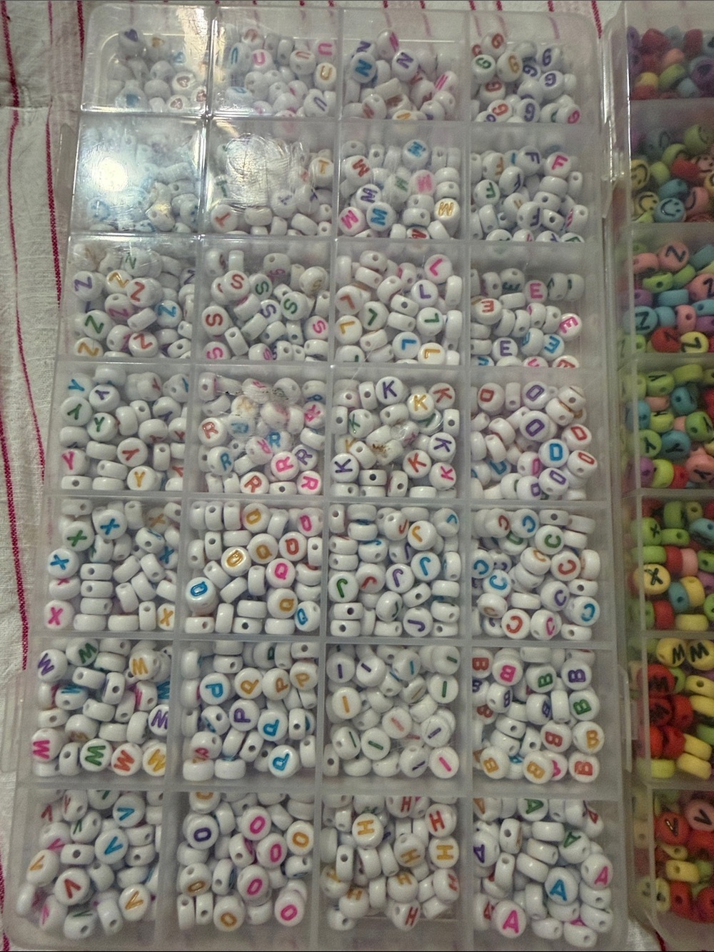 Alphabet Bead Assortment - White and Multicolor Letters - Picture 2 of 3